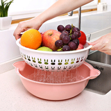 双层塑料洗菜盆创意水果篮果盘 厨房洗菜篮子沥水篮洗菜篮滴水盆