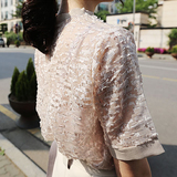 部分现货 韩国代购Sev's 性感透视熟女范儿立体雕花气质衬衫上衣
