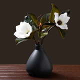 美式乡村简约现代黑色陶瓷花瓶摆件客厅餐桌插花小号装饰花器日式