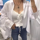 seeubaby韩国代购x2square 新款韩版针织背心女吊带性感无袖