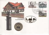 1603 邮币封 民主德国 东德 1988 5马克 第一条铁路
