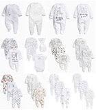 英国Next官网正品代购宝宝婴儿中性款纯棉长袖连体衣爬服哈衣。