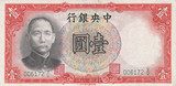 民国25年发行的钱币壹圆（孙中山像水印） 钱币收藏 民国钱币纸币