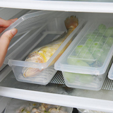 厨房沥水保鲜盒塑料大容量鱼盒海鲜盒子长方形冰箱冷藏冷冻储藏盒