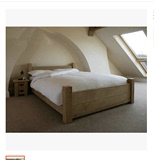美式乡村复古床松木实木床儿童单人床双人床做旧床宾馆酒店定制床
