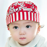 韩版宝宝帽子春秋款男女婴儿海盗帽6-12个月时尚婴幼儿包头巾纯棉