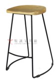 实木酒吧椅原木铁架现代北欧美式简约前台吧台椅创意时尚高脚凳子