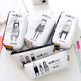 韩版创意可可王国卡通帆布面笔袋男女通用大容量文具盒学生铅笔盒