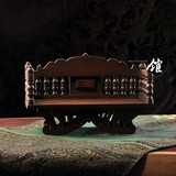 泰国木雕家居 东南亚雕花家具桌面摆件 实木雕刻长沙发长椅摆件