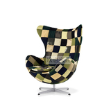 Egg Chair鸡蛋椅休闲躺椅创意时尚家具彩色拼接布DIY布料设计师椅