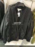 HM H&M专柜正品代购男装立领尼龙飞行员拉链夹克外套0326207005
