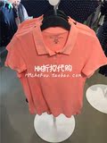 HM H&M专柜正品代购2016春女装修身开衩短袖Polo衫上衣0373910