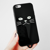 手机壳硅胶白猫黑猫软壳苹果6s手机壳iphone6 plus保护套女送挂绳