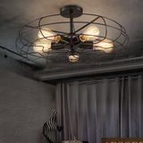 美式乡村工业风个性创意设计师灯复古工业风电风扇LED过道吸顶灯