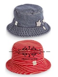 现货 英国代购NEXT正品 春夏秋男女童星星+红色条纹渔夫帽 2个装