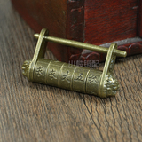 如意款迷你仿古锁小锁头中式做旧箱挂锁复古铜锁老式古代密码锁