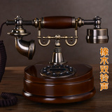 纯实木欧式仿古电话机复古家用座机老式创意古典古董美式电话机