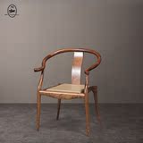 高端北欧黑胡桃实木书桌椅\现代简约休闲椅\宜家创意洽谈椅咖啡椅