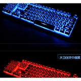 K002悬浮钢板键盘彩虹背光键盘机械手感游戏键盘lol网鱼网咖