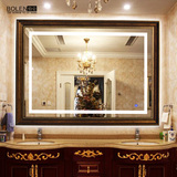 BOLEN美式浴室镜卫生间镜子LED灯镜卫浴镜子带灯光复古洗漱台镜子