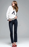 国内现货 美国代购 Alexa Chung for AG 高腰 黑色微喇阔腿牛仔裤