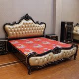 欧式床实木床双人床新古典公主床真皮床简约现代卧室家具黑檀色床