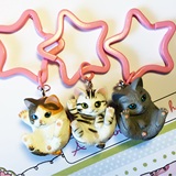 2个包邮  日本正版 捂菊猫 菊花小猫咪喵星人 钥匙扣挂件