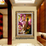 欧式客厅现代新中式卧室挂画走廊壁画抽象动物孔雀油画玄关装饰画