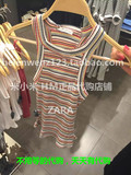 ZARA zara专柜正品代购2016新款女装条纹纯色圆领工字修身背心4色