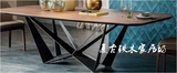 美式创意会议桌铁艺实木大型办公桌电脑大班台书桌餐桌长桌大板桌