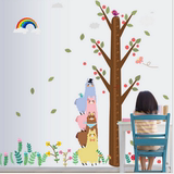 羊驼彩虹身高贴超大卡通贴画儿童房幼儿园装饰墙贴身高尺贴墙贴