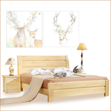 松木床1.8米实木床1.5米原木色床双人卧室家具环保松木单人床特价