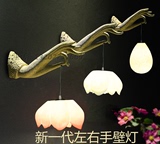 中式复古中国风走廊过道玄关床头灯荷花招财佛手壁灯左右手灯饰