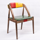 实木餐椅 乡村美式简约北欧咖啡厅桌椅复古宜家 甜品店椅 西餐椅