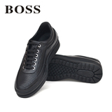 BOSS专柜正品新款夏季透气男鞋商务休闲英伦头层牛皮镂空男凉皮鞋