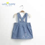 cutebunny2016宝宝夏装新款 女童牛仔背带裙 婴儿纯棉连衣裙