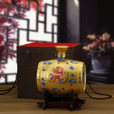 景德镇五斤装陶瓷酒瓶 中国红描金龙5斤装酒坛 配支架锦盒包装