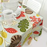 法式田园棉麻布艺餐桌布 茶几桌布 桌垫 花朵 绿色盖布 欧式 台布