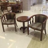 2015热销汕头酒店宾馆客房围椅茶几三件套 实木圈椅 书房写字椅