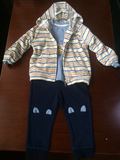 萌娃外贸韩国品牌paco帕高秋款原单男童宝宝天鹅绒外套三件套装