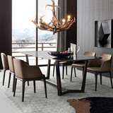北欧餐桌 大理石实木餐桌椅组合 6人现代简约长方形饭桌小户型4人