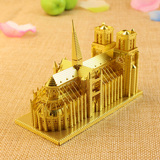 金属拼图巴黎圣母院模型成人3D立体益智力玩具送男女生生日礼物品