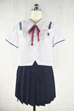 【现货】萌动因子/日本夏季学生JK制服变形襟上衣白色衬衫赤二本