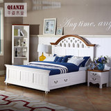 地中海全实木床白色1.8双人床1.5男女高箱床美式欧式卧室家具成都
