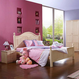 欧式现代简约实木床芬兰松木床1.8米双人床1.5米单人床1.2儿童床