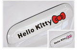 hello kitty蝴蝶结车门把手KT汽车贴纸 可爱卡通搞笑反光拉手贴花