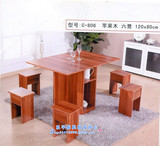 806简约小户型折叠餐桌椅组合长方形家用可伸缩简易饭桌1桌6椅