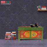 彩绘茶几客厅休息咖啡桌个性新古典尺寸可定制做仿古实木藏式家具