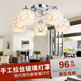 现代简约铝材吸顶灯吊顶客厅水晶灯餐厅吊灯三头圆形LED卧室灯具
