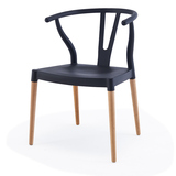 宜家餐椅y椅实木靠背椅子现代简约家用休闲椅餐厅凳子牛角椅